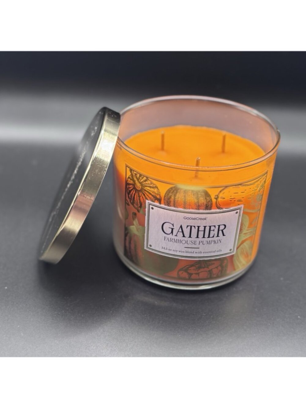 Goose Creek Gather 3 Wick Jar Candle 14.5 oz Thanksgiving Fall Pumpkin Cinnamon - Picture 2 of 15